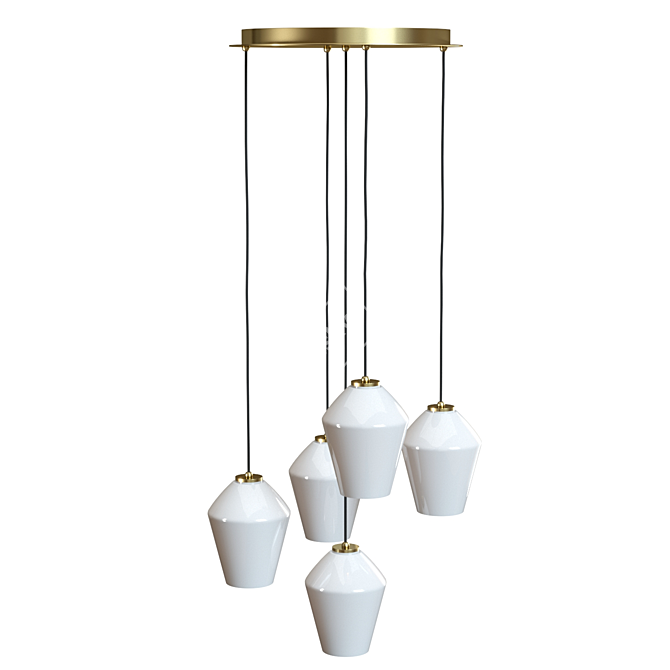 Sleek Angled Pendant Light 3D model image 4