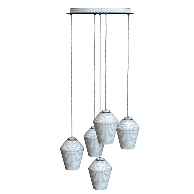 Sleek Angled Pendant Light 3D model image 5