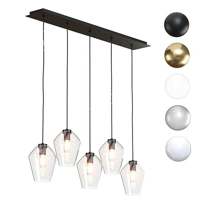 Crate & Barrel Arren Pendant: Linear & Angled 3D model image 1