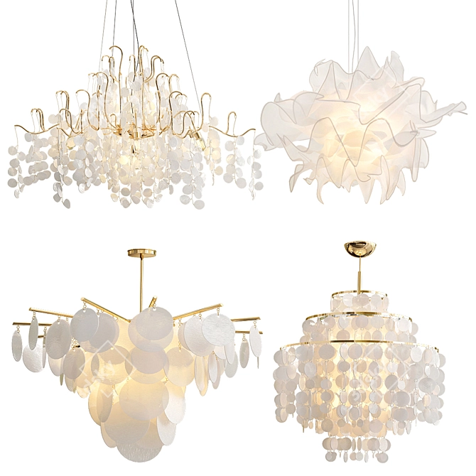 Exclusive Chandelier Collection: Campobasso, Fandango, Nimbus, Capiz 3D model image 1