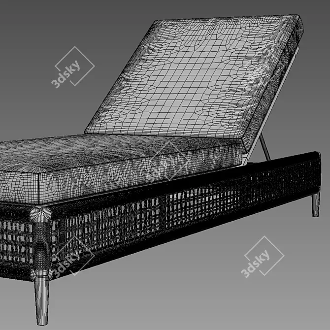 Restoration Hardware Verona Chaise || Stylish Reclining Lounger 3D model image 2