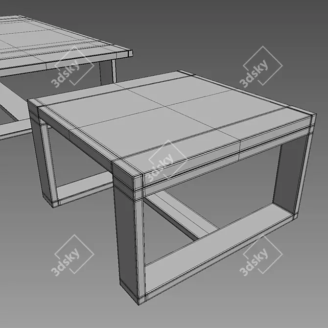 Restoration Hardware Verona Coffee and Side Tables 3D model image 2