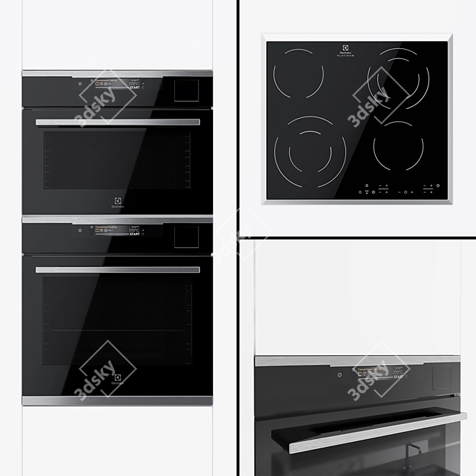 Electrolux OKA9S31WX: Compact Oven & CEE6432KX Hob 3D model image 1