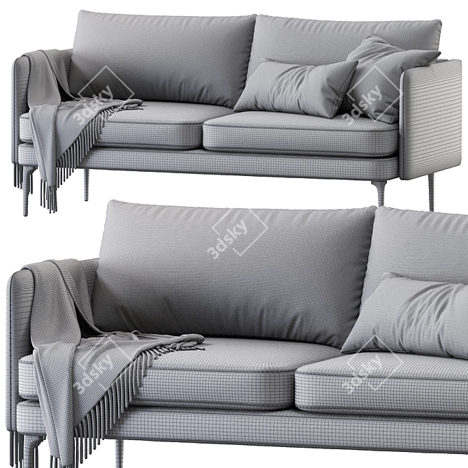 Auburn Sofa: Modern Comfort in Auburn 3D model image 4