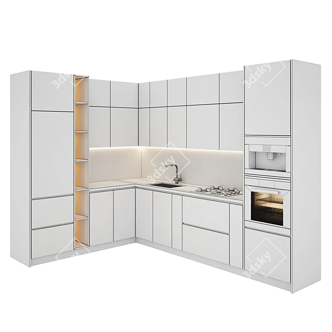 Modern Kitchen Set 023 3D model image 5