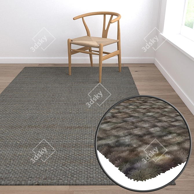 Premium Quality Set of 3 Carpets 3D model image 5