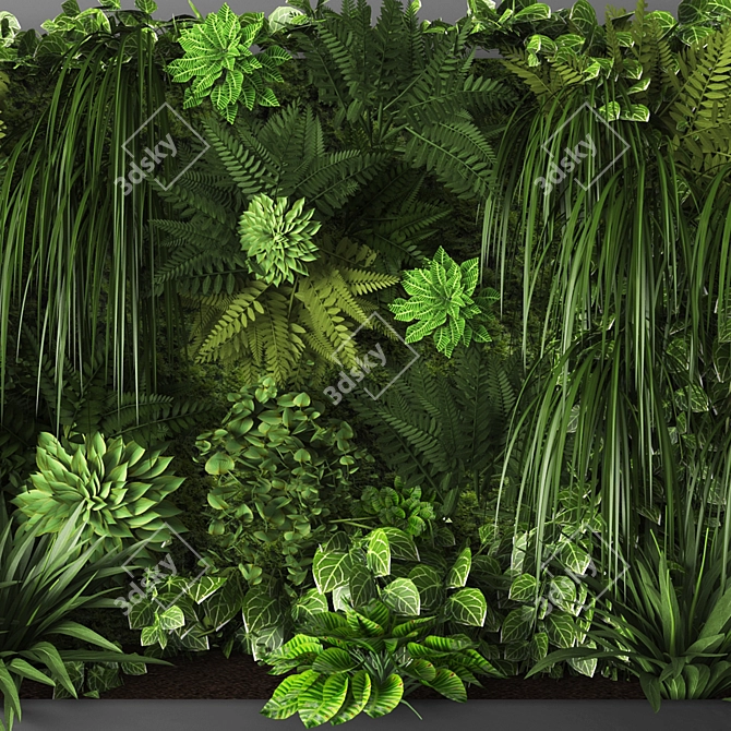 Poly Vertical Garden System 3D model image 2