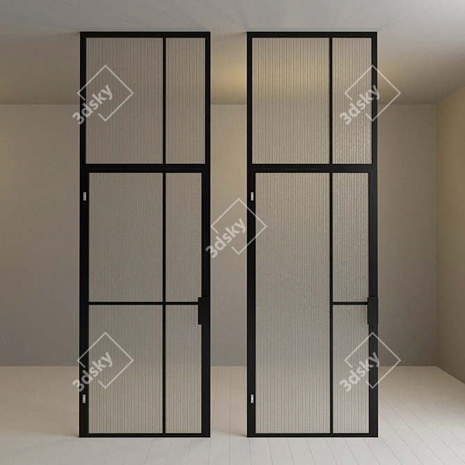 Versatile Glass Door Partition 3D model image 2