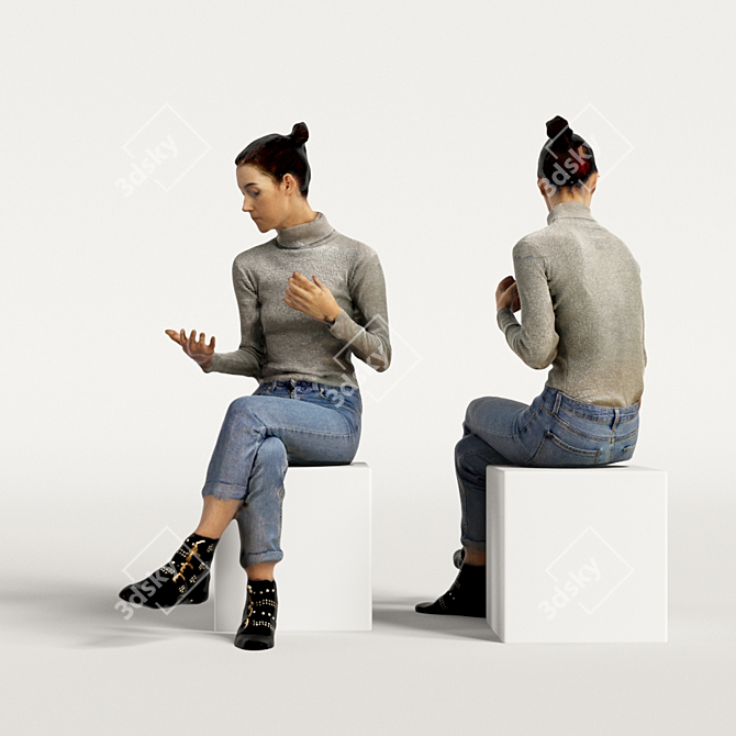 Brigi_03- Realistic 3D Scanned Woman with Varying Colors 3D model image 4