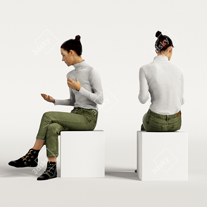 Brigi_03- Realistic 3D Scanned Woman with Varying Colors 3D model image 5