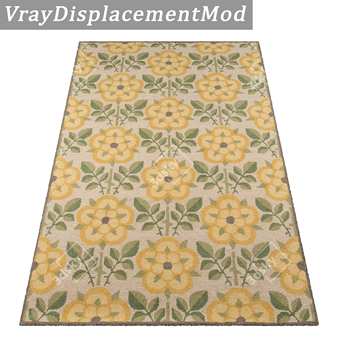 Luxury 3-Piece Carpet Set 3D model image 3