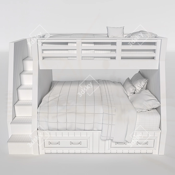Belden Stair Loft Bed - Space-Saving Solution 3D model image 3
