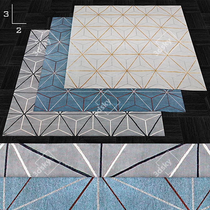 Archive-inspired Carpet Collection 3D model image 1