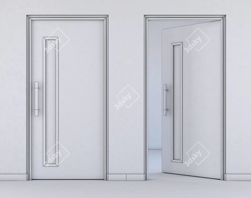 Sleek Office Entry Door 3D model image 3