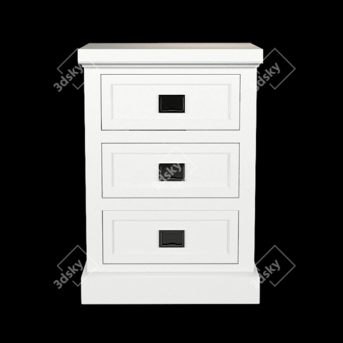 Oxford Poplar Bedside Table 3D model image 1