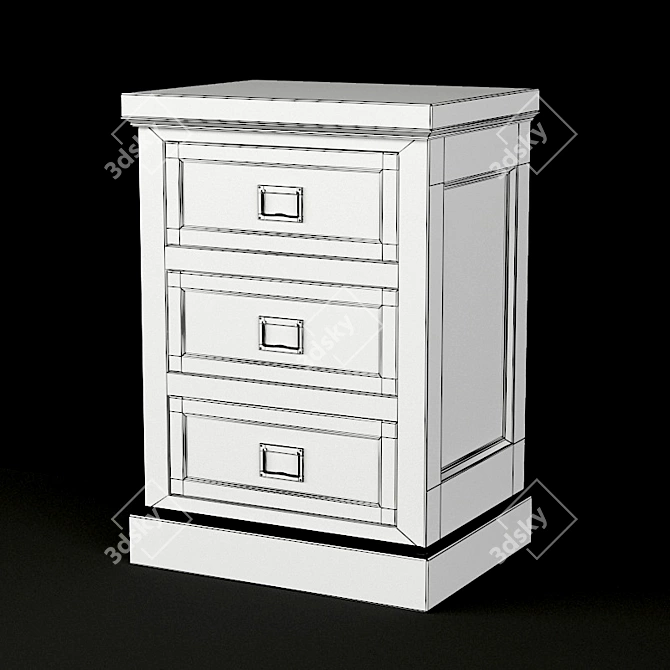 Oxford Poplar Bedside Table 3D model image 3