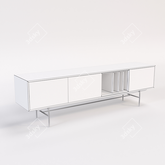 Contemporary Oak TV Cabinet 3D model image 3