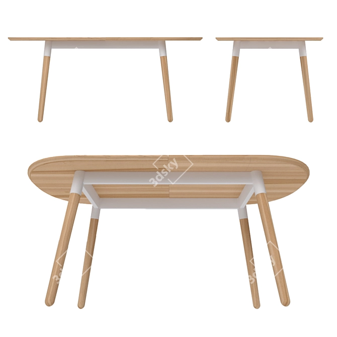 Versatile Edelweiss Extendable Table 3D model image 2