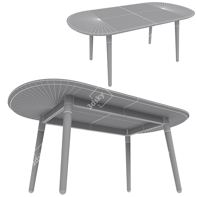 Versatile Edelweiss Extendable Table 3D model image 3