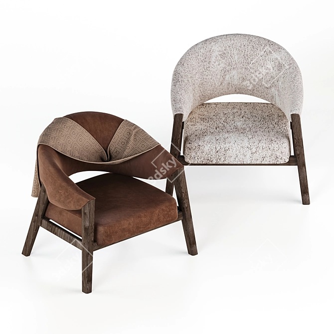 Luxury Bruno Moinard Apora Armchair 3D model image 2