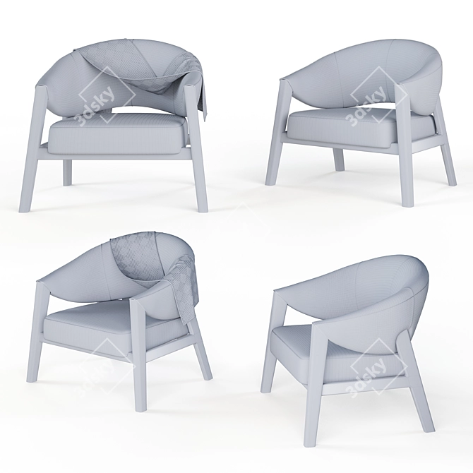 Luxury Bruno Moinard Apora Armchair 3D model image 3