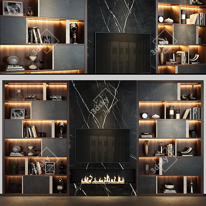 Stylish TV Wall Set | Studia 54 3D model image 4
