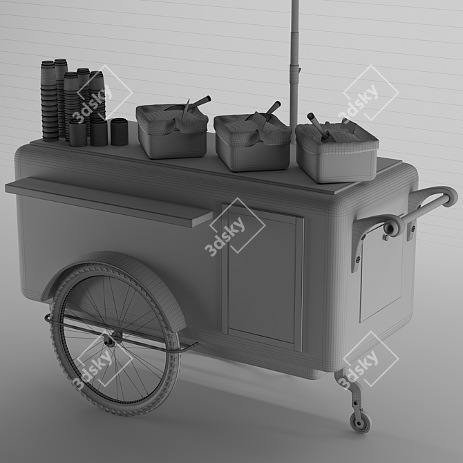 Mobile Coffee Cart: Cycling Caffeine 3D model image 5