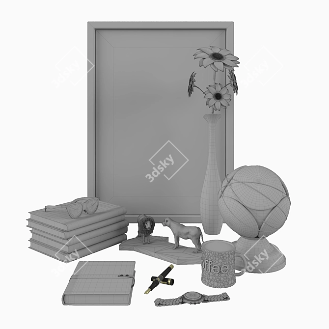 Elegant Home Decor Set 3D model image 3