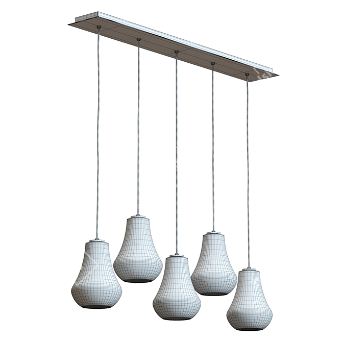 Modern Linear Teardrop Pendant 3D model image 2