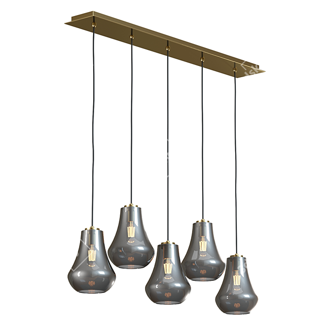 Modern Linear Teardrop Pendant 3D model image 3