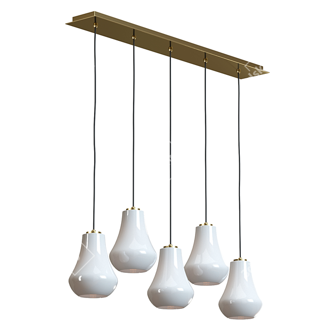 Modern Linear Teardrop Pendant 3D model image 4