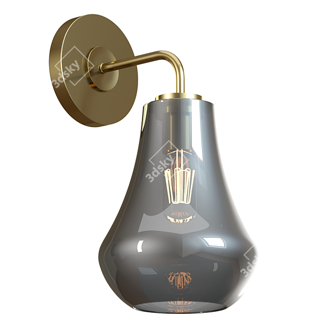 Elegant Teardrop Wall Sconce 3D model image 2