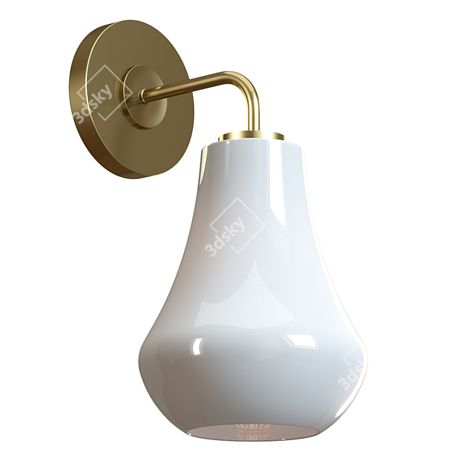 Elegant Teardrop Wall Sconce 3D model image 3