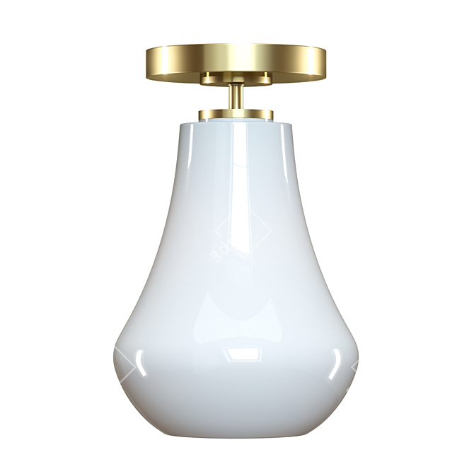 Modern Teardrop Flush Mount Light 3D model image 3