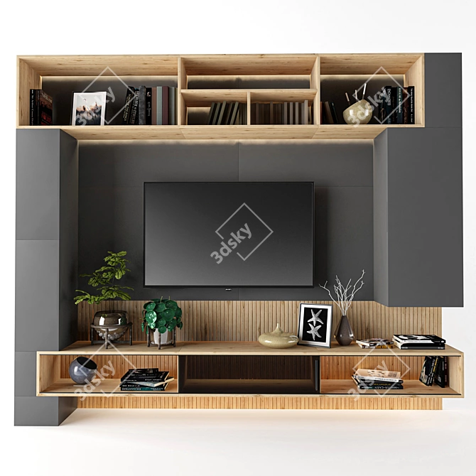 Modern TV Shelf Unit - 3D Max, V-Ray 3D model image 1