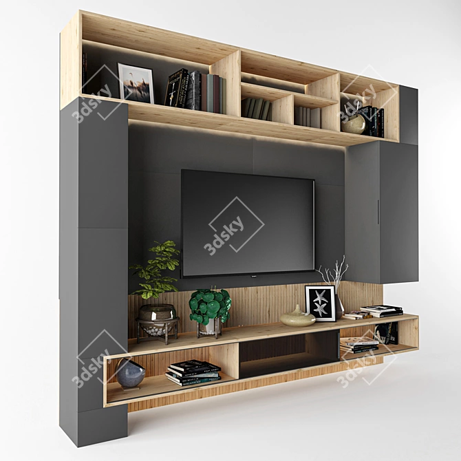 Modern TV Shelf Unit - 3D Max, V-Ray 3D model image 2