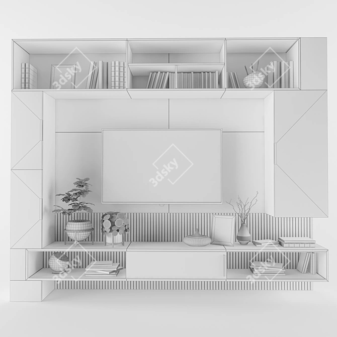 Modern TV Shelf Unit - 3D Max, V-Ray 3D model image 5