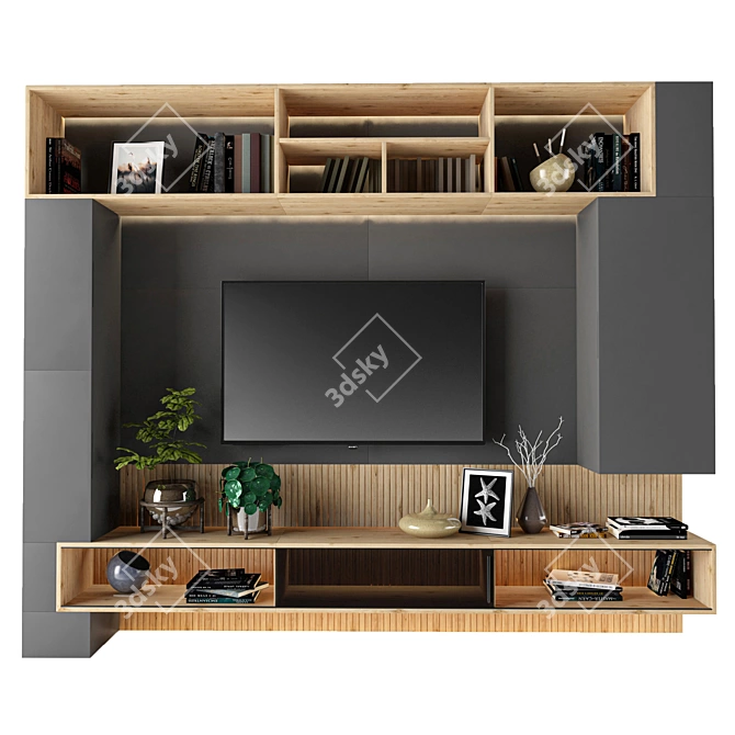 Modern TV Shelf Unit - 3D Max, V-Ray 3D model image 6