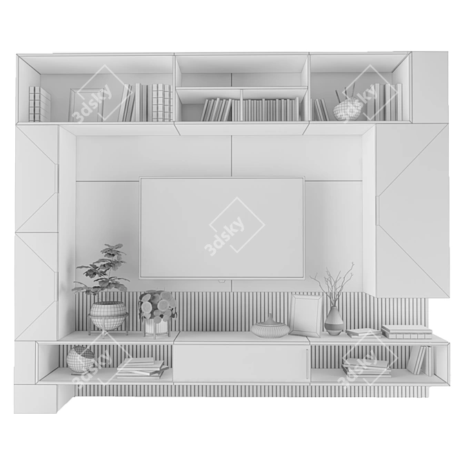 Modern TV Shelf Unit - 3D Max, V-Ray 3D model image 10