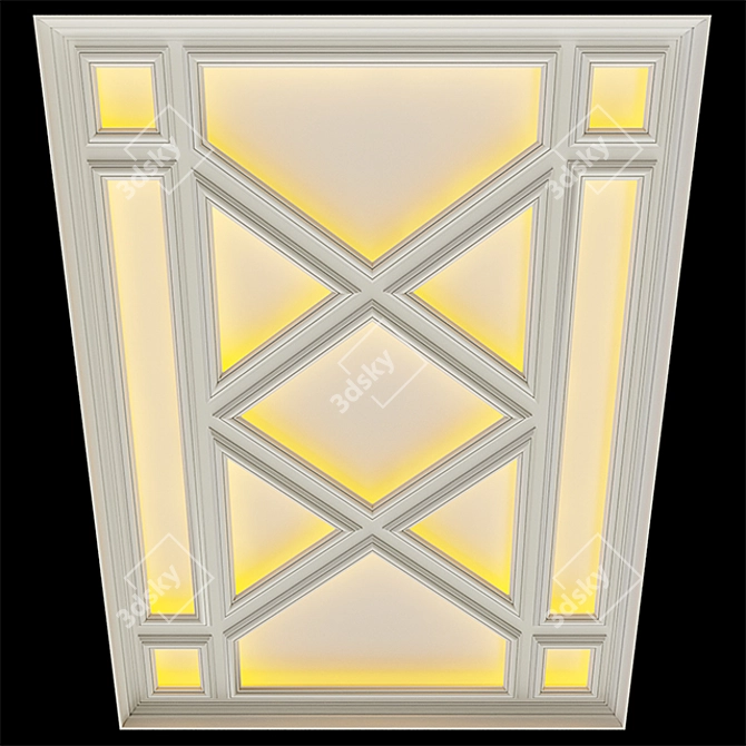 Customizable Ceiling with Lighting 3D model image 3