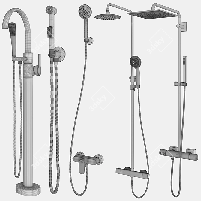 Hygiene Showers Set 92: Ravak, GROHE, Villeroy & Boch 3D model image 4