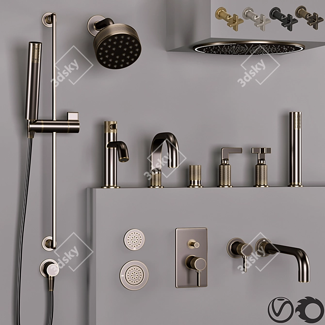 Gessi Inciso Faucet Set 3D model image 1