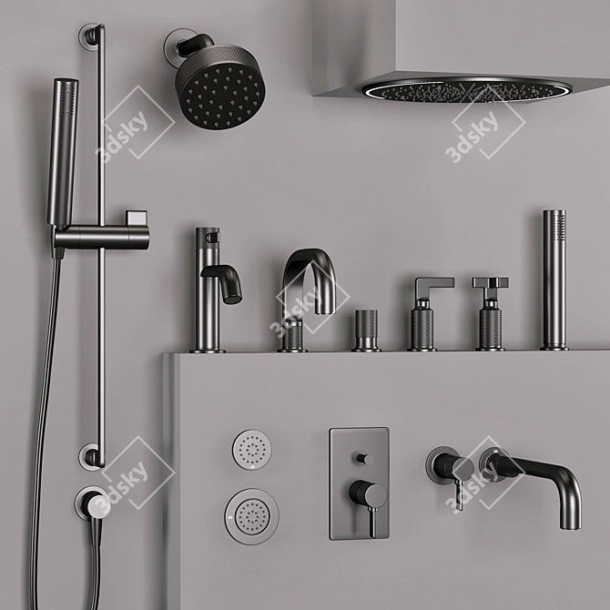 Gessi Inciso Faucet Set 3D model image 2