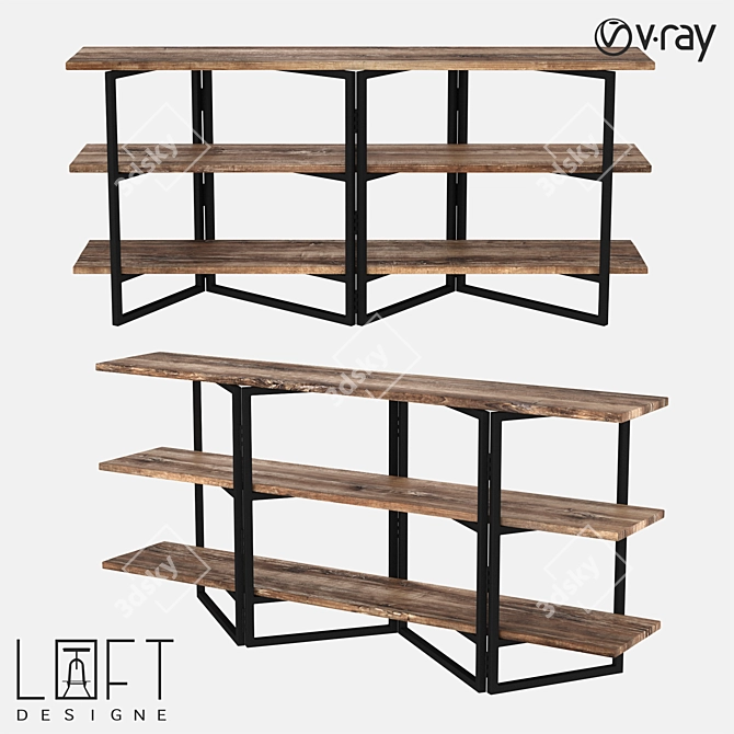 Industrial Loft Shelving Unit 7179 3D model image 1