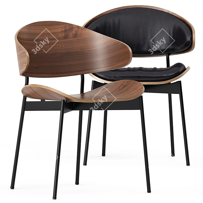 Sleek Harri Table & Elegant Luz Chair 3D model image 4