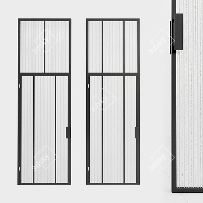 Glass Partition. Door. 96  Sleek and Versatile Design 3D model image 1