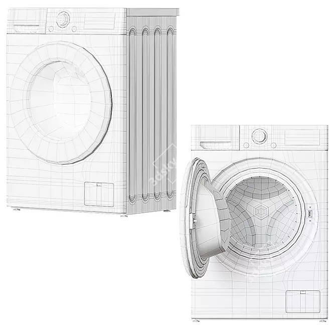 LG Smart Washer: Optimal Fabric Care 3D model image 5