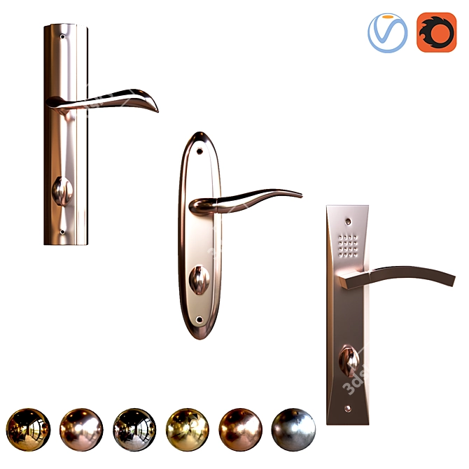  Sleek Metal Handles: Versatile, Modern Design 3D model image 1