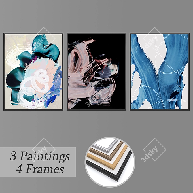 Modern Wall Art Set 929 3D model image 1