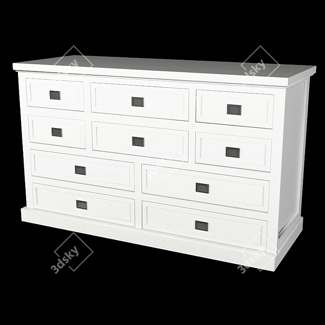 Oxford 10-Drawer Chest 3D model image 2